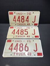 1976 Indiana Truck 48 License Plates Lot Of 3 Consecutive Numbers NICE picture