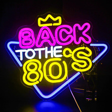 Looklight Back To The 80'S Neon Sign,Neon Signs for Wall Decor,USB Powered Led picture