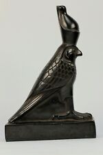 Altar Statue of Horus Falcon Figurine Wearing The Double Crown of Egypt. picture