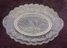 1776-1976 Avon Clear Bicentennial U,S. of America Plate Bread Tray Raised Eagle picture