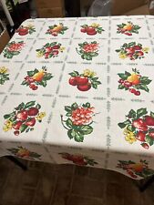 Vintage Fast Color Cloths Tablecloth Mid Century Fruits 52” X 52” picture