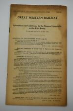GWR Alterations & Additions to General Appendix To The Rule Book 1941 picture