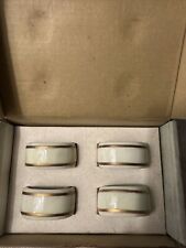 Vintage Gorham Set Of 4 Napkin Rings Bone China Gold Colored Trim New In Box picture