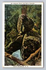 North Woodstock NH-New Hampshire, Balance Rock, Vintage c1932 Souvenir Postcard picture