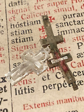 RARE EX-VOTO RELIC P. Pio : STUNNING Enkolpion with special handmade nacre cross picture