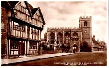 Vintage Postcards RPPC New Palace,Guild Chapel& Grammar School Stratford-On-Avon picture