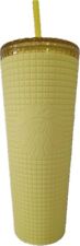 Starbucks Tumbler 2023 Meadow Yellow Soft Touch 24oz Venti Cold Cup w/ Straw picture