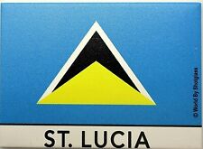ST. LUCIA FLAG CARIBBEAN FRIDGE COLLECTOR'S SOUVENIR MAGNET 2.5