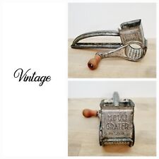 Vintage MOULI Cheese Grater Red Wood Handle 1950’s France Hand Held Crank Metal picture