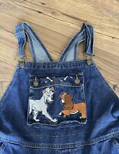 Vtg Disney Catalog Women's L Blue Jean Overalls Lady and The Tramp Embroidered picture