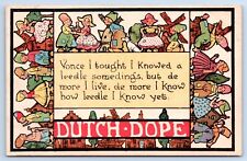 Dutch Sayings Postcard Dutch Dope Multi View Boarders of Couples Windmill Dog picture