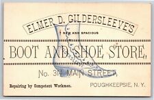 Scarce Victorian Trade Card Elmer D. Gildersleeve's Boot & Shoe Poughkeepsie NY picture
