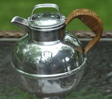 Vtg Stainless Steel Carafe Server Bamboo Handle 1.5 pints #04828 Heraldic Shield picture