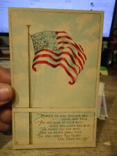 PATRIOTIC Postcard Old Victorian Era American Flag Soldier Boy Glory Red White B picture