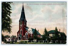 1909 St. Paul's German Lutheran Church, Postville Iowa IA Antique Postcard picture