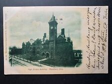 Postcard Mansfield OH - c1900s High School Building Flag Cancel picture