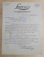 1917 Antique Document, Love's Biscuit & Bread Co. Honolulu, Hawaii, Signed picture