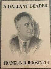 1936 FDR Roosevelt for President - A Gallant Leader 12 1/2” x 17 1/2” Poster picture