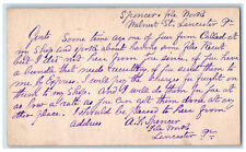 c1880's A.F. Spencer Letter About Files Recut Lancaster PA Antique Postal Card picture