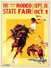 State Fair Rodeo 1930s Cowgirl Strawberry Roan Vintage Rodeo Poster - 18x24 picture
