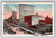 Dayton OH-Ohio, Main Street, Aerial, Vintage c1918 Postcard picture