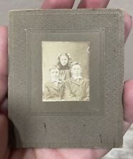 Mini Victorian Antique Cabinet Card Photo Kids Children Siblings picture