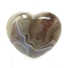 Gray Banded Agate Stone Heart #623 - 40mm x 35mm x 15mm or 1.57