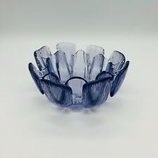 Vtg Viking Art Glass Lilac Teaberry Purple Finnish Vessel Crown Votive #8107 picture