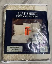 NOS Vintage Crocheted Lace Twin FLAT SHEET 1993 L. Kee & Co Ivory 100% Cotton picture