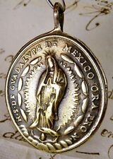 ANTIQUE 18TH CENTURY O.L. OF GUADALUPE SAINT GERTRUDE THE GREAT BRONZE MEDAL picture
