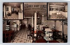 Detroit MI-Michigan, Family Dairy Lunch Basement Family Theatre Vintage Postcard picture