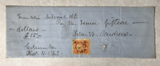 SBB56 Bank Check Franklin National Bank Bearers Note 1865 Handwritten rev stamp picture
