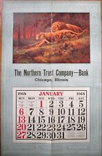 Chicago, IL 1918 Advertising Calendar/27x42 Poster: Northern Trust/Bank w/Lions picture