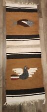 VTG Woven Wool Zapotec Indigenous Southwest Mexican Wool WALL TAPESTRY / RUG picture