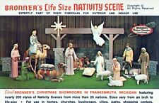 Bronner's Life Size Nativity Scene Frankenmuth Michigan Vintage Chrome Post Card picture