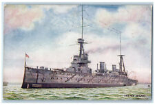 c1910 H.M.S New Zealand Battle Cruiser Oilette Tuck Art Antique Postcard picture