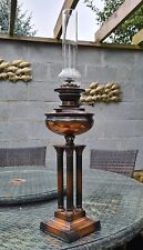 Original Victorian Copperised Brass Lampe Veritas Centre Draft Oil Lamp Chimney picture
