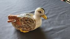 Vintage Faiancas Belo Portugal Lidded Duck Tureen with spoon picture