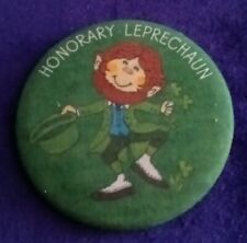 Vintage Honorary Leprechaun Pinback Button 2 1/2