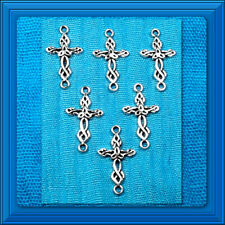 Rosary Parts ✝️ 6 Pcs LOT Our Father Beads ORNATE Cutout Cross 7/8