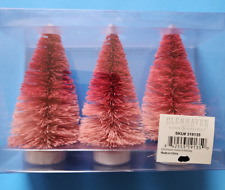 GLENHAVEN HOME AND HOLIDAY PINK BOTTLE BRUSH MINIATURE 3 TREES NEW picture