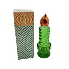 Vintage AVON Christmas Candle Charisma Cologne 1 FL. OZ. Green Glass Red Lid picture
