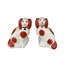 Dog Figurine Pair Staffordshire Design Vintage Authentic Stamped Classic Decor picture