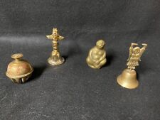 LOT of 4 Vintage Brass Ringing Bell Figures picture