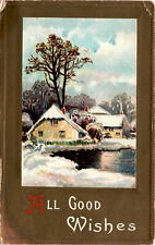 vintage ephemera design ALL GOOD Wishes POST CARD 204 early Postcard picture