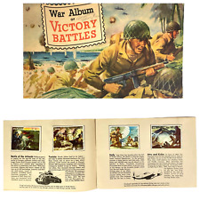War Album WWII Militaria 1945 General Mills Victory Battles 20 Stamps Complete picture