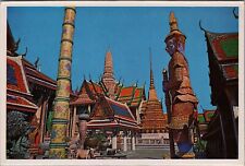 Bangkok Thailand c1960s Great Giants Grounds Emerald Buddha Temple Postcard UNP picture