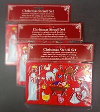 Vintage Shackman Christmas Stencil Set Stocking Stuffer Lot of 3 Packs  hd3 picture