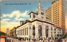 Vintage Postcard Gesu Catholic Church & School Miami FL Florida 1951       H-457 picture