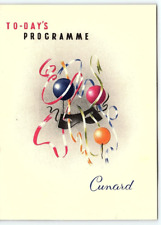 1955 CUNARD CRUISE LINES R.M.S. QUEEN ELIZABETH TO-DAY'S PROGRAMME EVENTS Z5730 picture